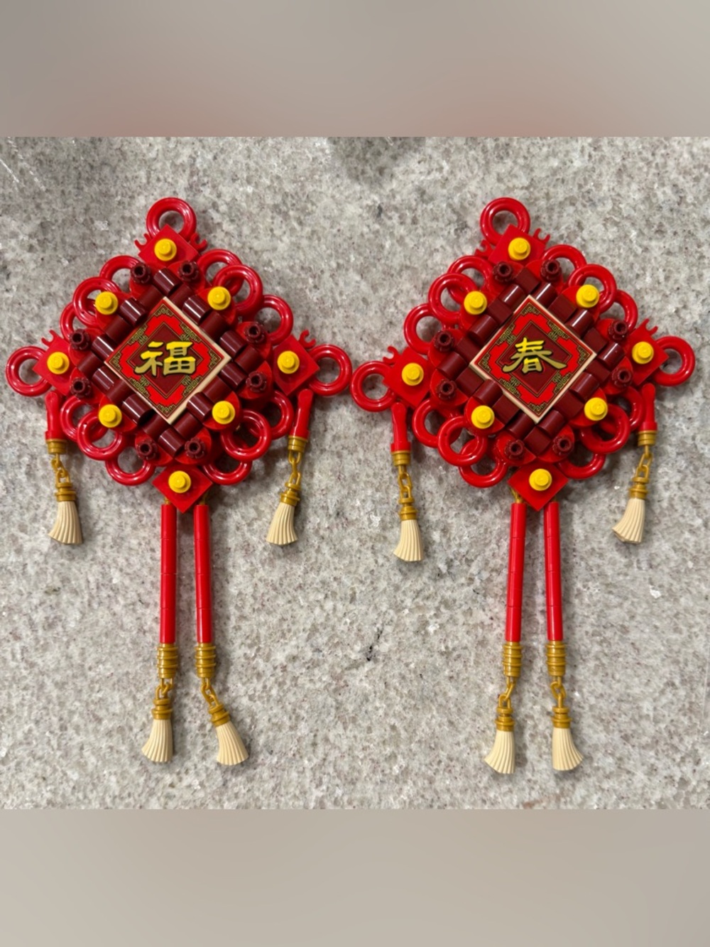 Lego Red Chinese Lucky Knots Lunar New Year Hanging Decor